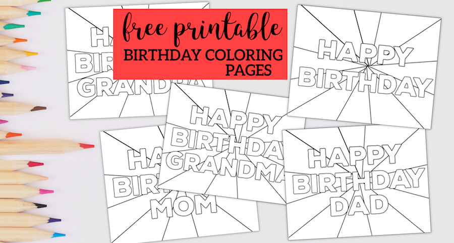 Free Printable Happy Birthday Coloring Pages Paper Trail Design