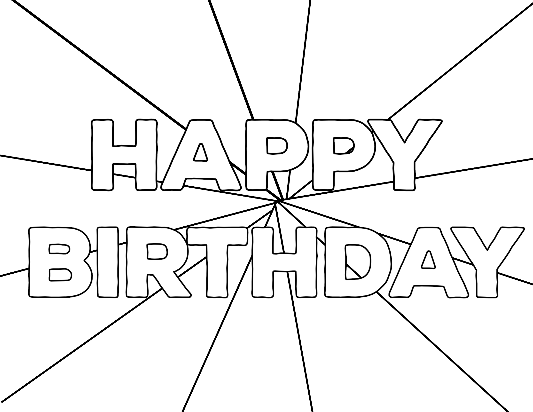 Happy Birthday Printable Coloring Pages