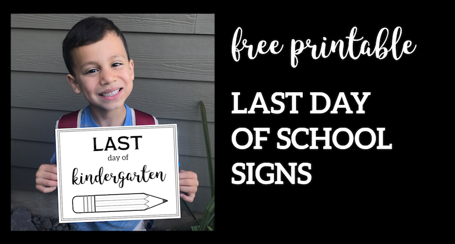 Free Printable Last Day of School Sign {Pencil}. Easy DIY poster for your kids last day of school pictures. Kindergarten though Senior year. #papertraildesign #lastdayofschool #lastdayofschoolsign #lastdayofschoolprintable #lastdayofkindergarten #schoolsoutforsummer #summer #schoolsout