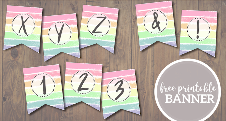 Free Printable Pastel Banner Letters. Customize a DIY happy Easter banner, happy birthday banner, spring banner, or unicorn party banner. #papertraildesign #easter #banenr #birthday #happybirthday #birthdaybanner #birthdaydecor #birthdaydecorations #easterdecor #easterbanner #easterdecorations #spring #springdecor #springdecorations #unicornparty #unicorn #unicorndecorations #unicorndecor #pastel #pastelbanner #pasteldecor #pasteldecorations