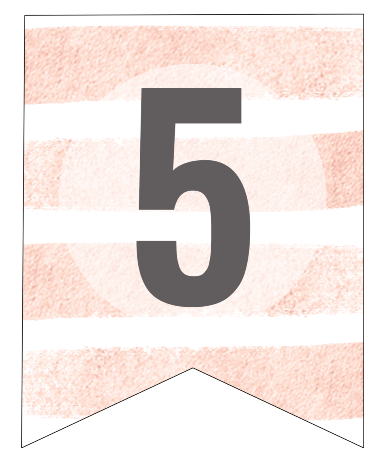 Pink Number Banner Pink Stripes Custom Banner Sign Free Printable - Paper Trail Design