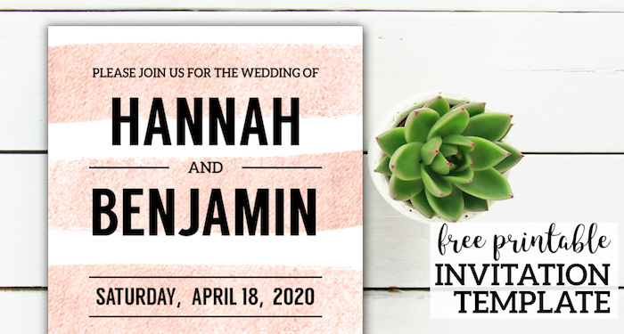 Free Invitation Template {Wedding, Birthday, Baby Shower}. Free printable boho chic pink stripe party invitation to edit and DIY. #papertraildesign #invitation #freeinvitation #invitationtemplate #freeprintable #wedding #weddinginvitation #birthday #birthdayparty #birthdaypartyinvitation #birthdayinvitation #babyshower #babyshowerinvitation