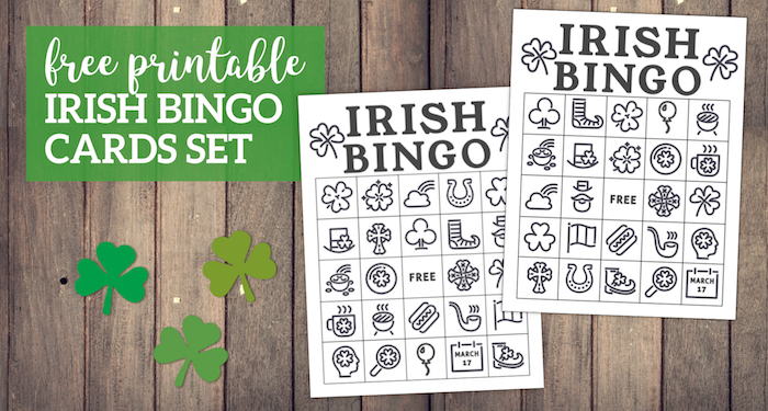 Free Printable St. Patrick's Day Bingo Cards. Irish bingo cards complete class set of thirty. Shamrock, rainbow, pot of gold. #papertraildesign #lucky #bingo #irish #irishbingo #stpatricksdaybingo #stpatricks #stpatrick #stpatricksbingo #happystpatricksday #stpatricksactivity #free #freeprintable