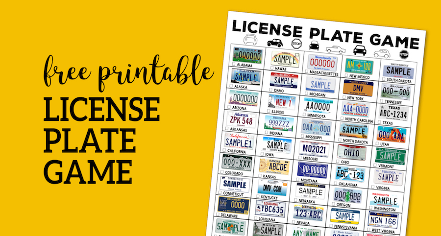Road Trip License Plate Game Printable. Fun license plate scavenger hunt for kids or adults. Beat bordom and keep kids busy. #papertraildesign #roadtrip #roadtripgames #roadtripwithkids #kids #roadtripprintable #free #freeprintable #freeprintables #license #licenseplategame #licenseplatesgame #carride #boredomebuster