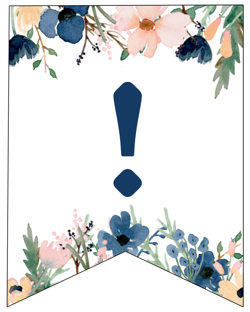 blue pink floral banner letters free printable paper trail design
