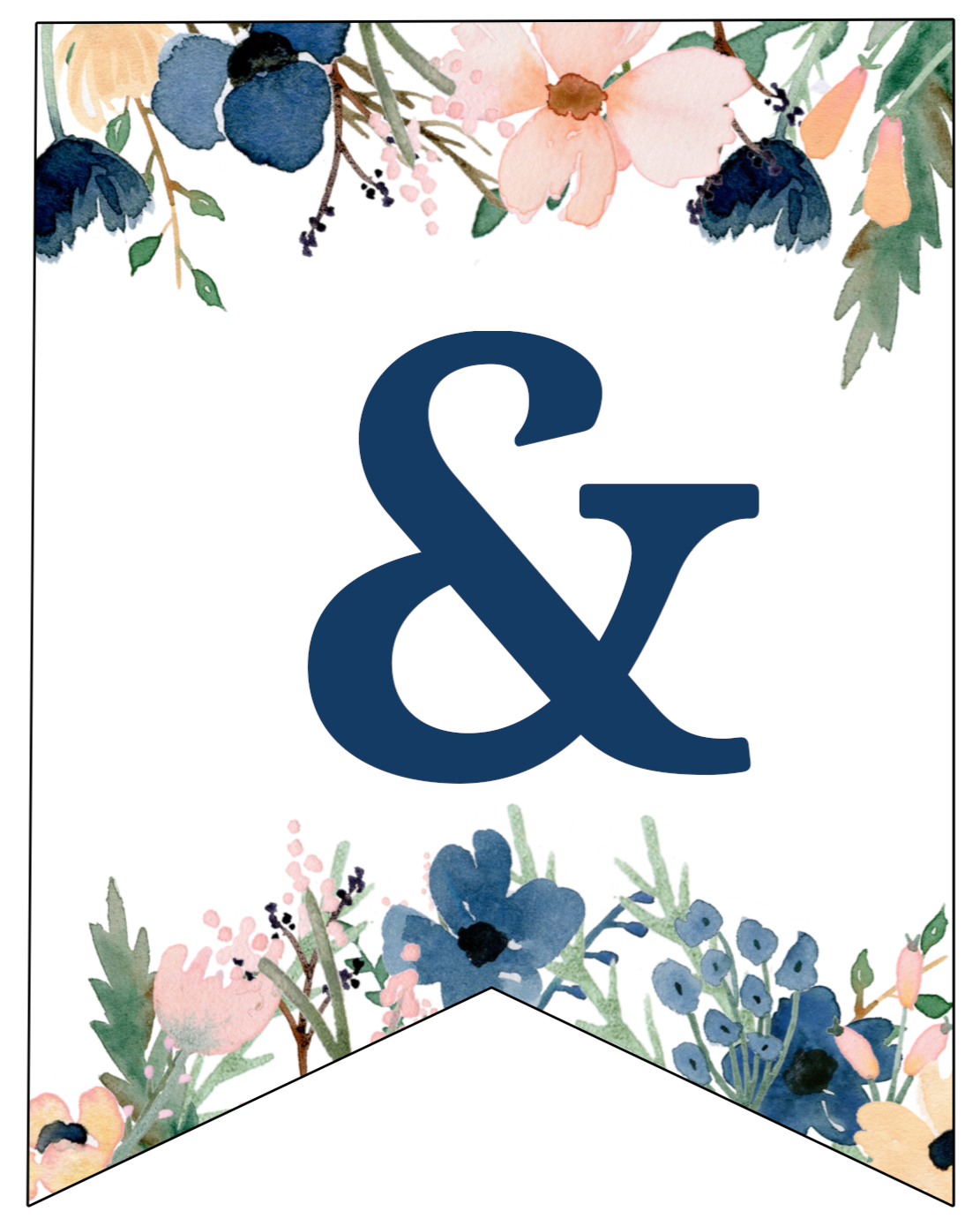 blue pink floral banner letters free printable paper trail design