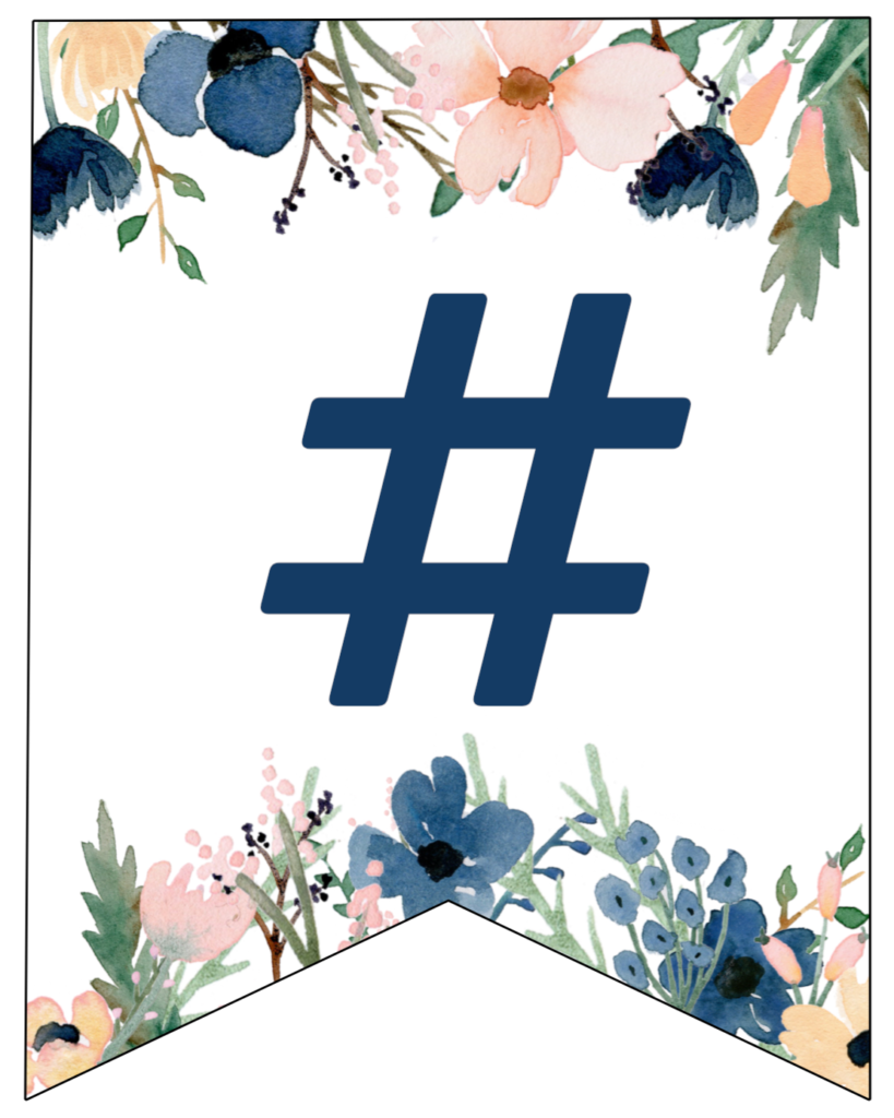 blue pink floral banner letters free printable paper trail design