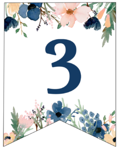 Blue & Pink Floral Banner Letters Free Printable. Easy DIY Flower Alphabet banner for a birthday party, wedding, baby shower, or bridal shower. #papertraildesign #wedding #decor #party #partydecor #bridalshower #babyshower #birthdayparty #floral #flower #banner #flowerbanner