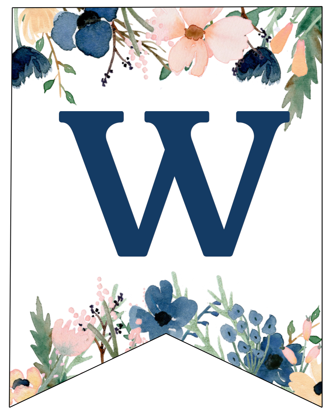 blue pink floral banner letters free printable paper trail design