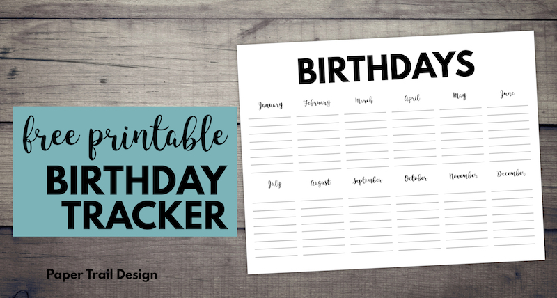 Monthly Birthday Calendar Template from www.papertraildesign.com