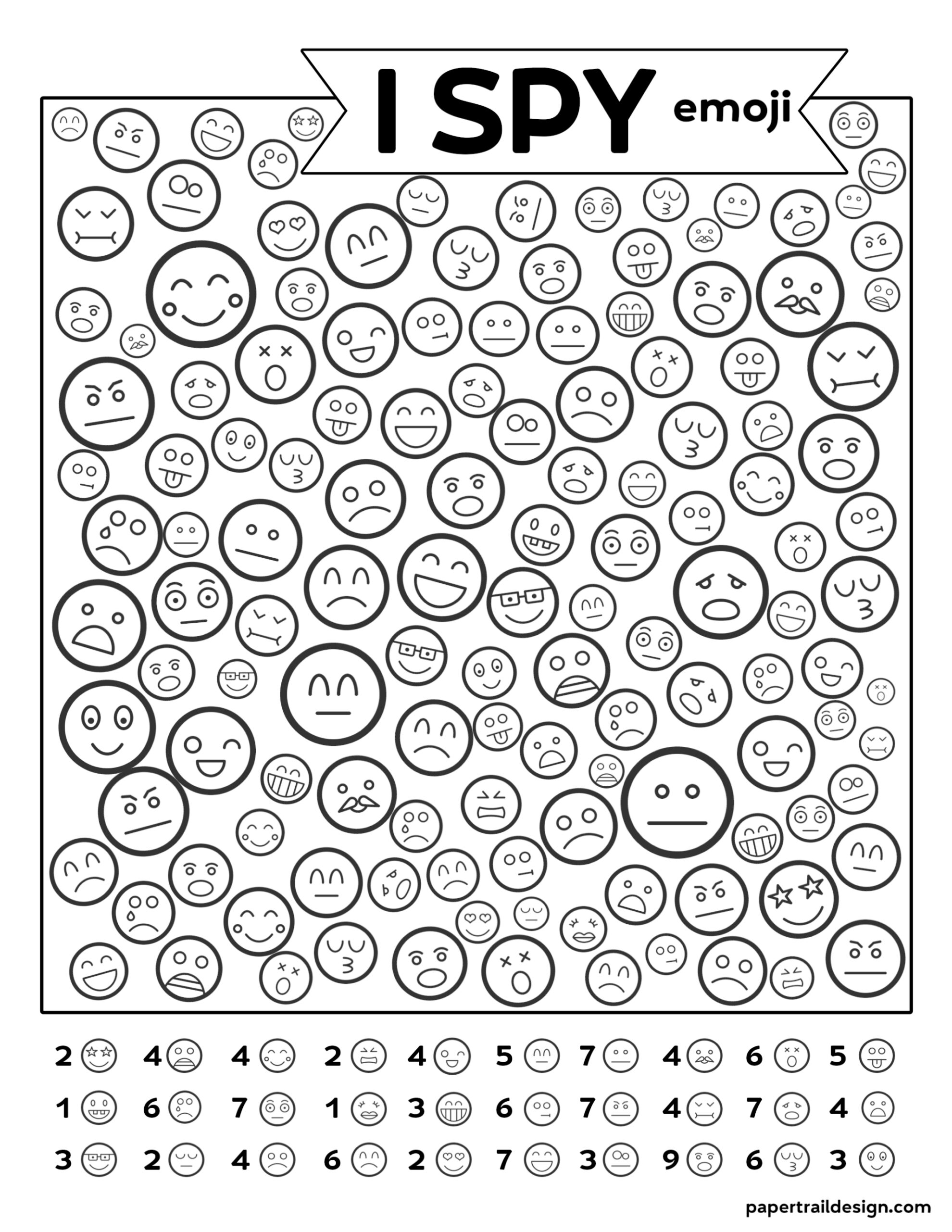 Free Printable I Spy Emoji Game Paper Trail Design