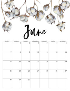 June 2020 Free Printable Calendar - Floral. Watercolor flower design calendar pages for a office or home calendar for work or family organization. #papertraildesign #calendar2020 #calendar #2020calendar #flowercalendar #floralprintables