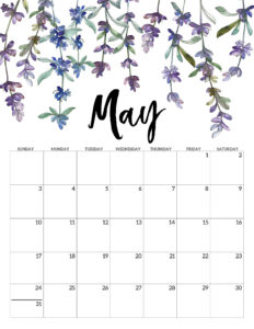 May 2020 Free Printable Calendar - Floral. Watercolor flower design calendar pages for a office or home calendar for work or family organization. #papertraildesign #calendar2020 #calendar #2020calendar #flowercalendar #floralprintables