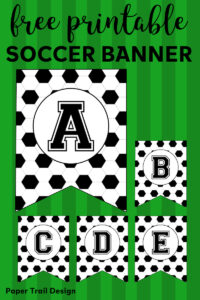 Free Printable Soccer Banner. Soccer party decorations idea. Print for soccer team party decor, birthday parties, or baby showers.