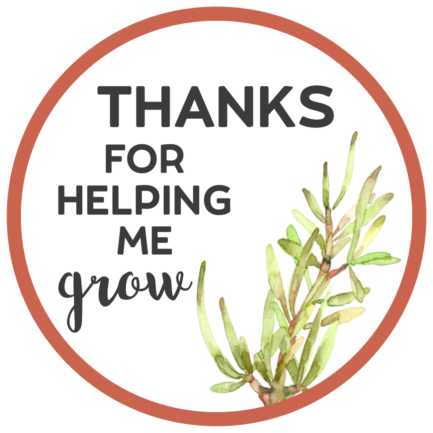 Thanks for Helping Me Grow Printable Paper Trail Design