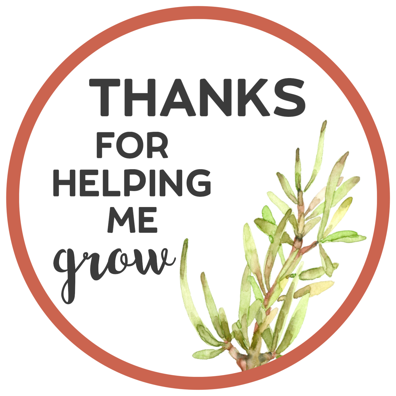 Thank You For Helping Us Grow Free Printable Tag