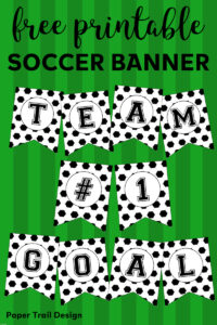 Free Printable Soccer Banner. Soccer party decorations idea. Print for soccer team party decor, birthday parties, or baby showers.