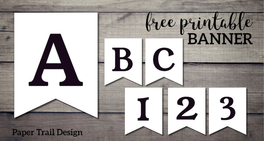 Free Printable Black and White Banner Letters - Paper Trail Design