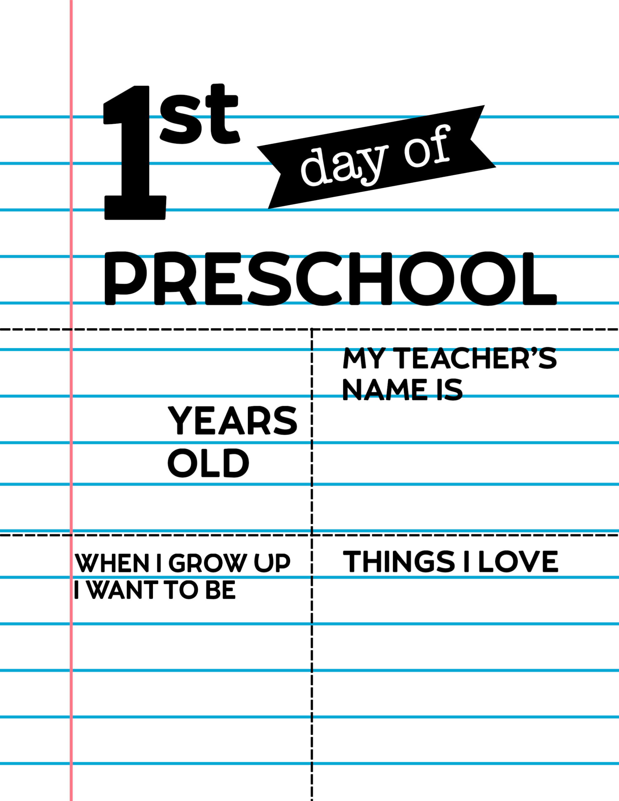Free Printable First Day of School Signs