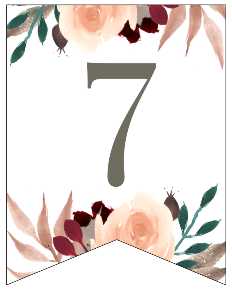 Fall Floral Alphabet Banner Letters Free Printable - Paper Trail Design