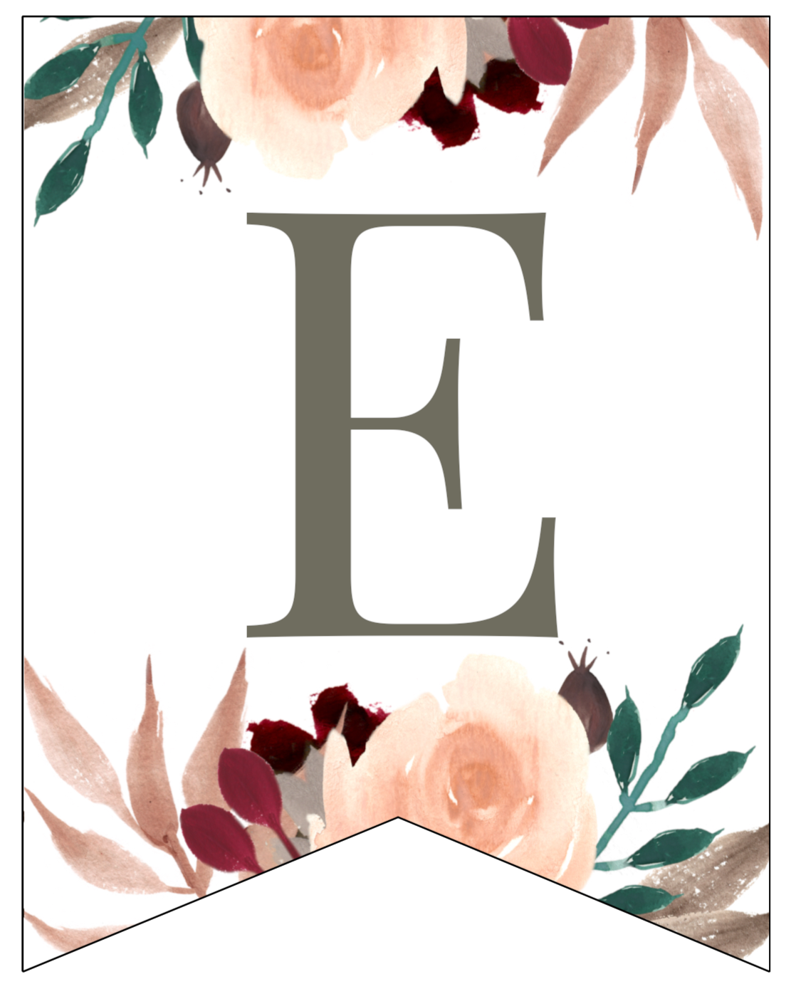 Fall Floral Alphabet Banner Letters Free Printable Paper Trail Design