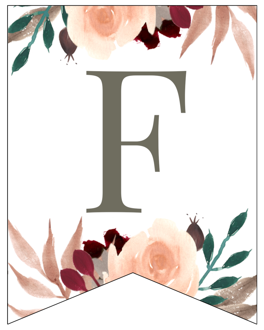 Fall Floral Alphabet Banner Letters Free Printable Paper Trail Design