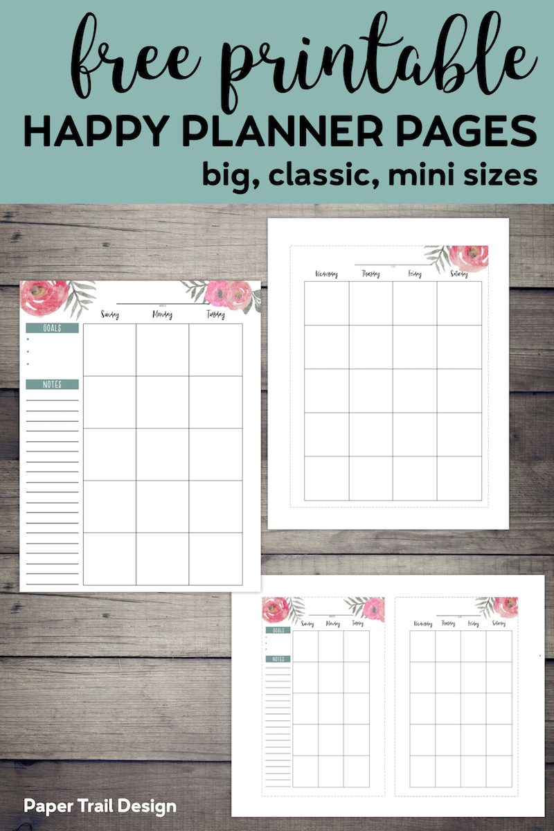 Happy Planner Free Printable Pages