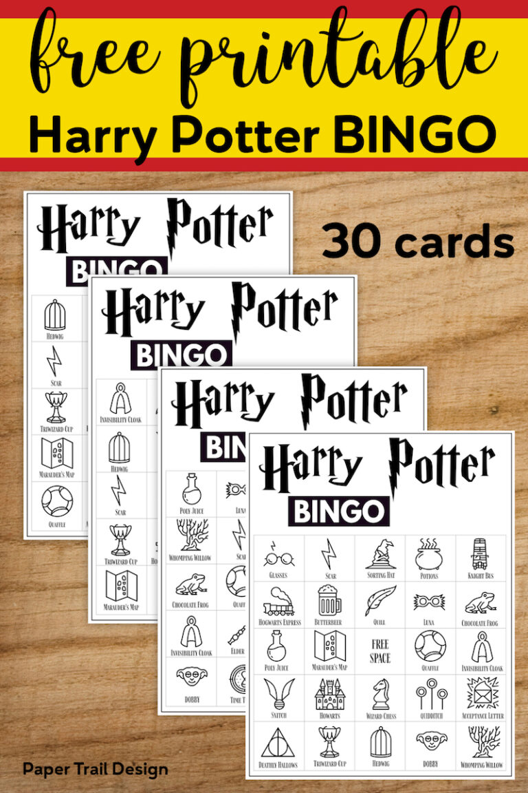 Free Printable Harry Potter Bingo Game - Paper Trail Design