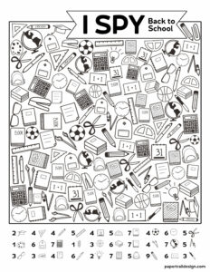 Back to school themed I spy game