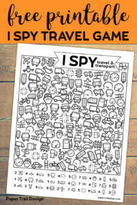 Free Printable I Spy Road Trip Activity {Travel & Transport}. Fun boredom buster kids game for a rainy day, or summer activity. #papertraildesign #ispygame #kidsgame #rainyday #substituteteacher #travelgame #roadtrip #roadtripgame #puzzles 