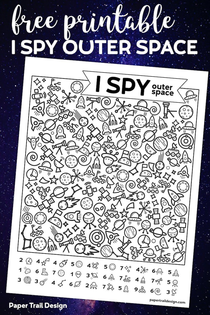 Free Printable I Spy Outer Space Game Paper Trail Design