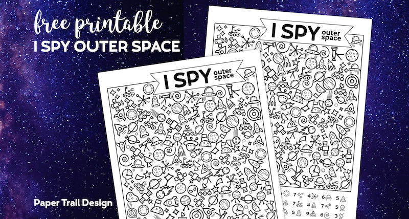 Free Printable I Spy Outer Space Game Paper Trail Design