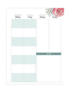 Right student happy planner page Thursday, Friday, Staurday, Sunday with to do space in classic size.