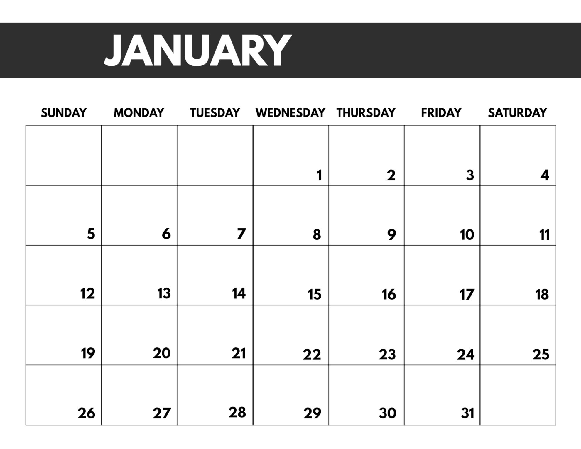 2020 Free Monthly Calendar Template Paper Trail Design