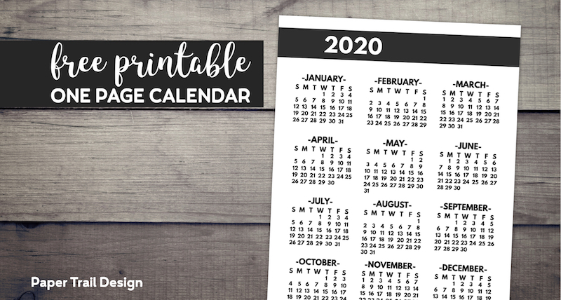 With this calendar creator you may choose your page size, including letter (aka a size, 8.5 x 11), legal (8.5 x 14), tabloid (aka b size, 11 x 17), c size (17. Printable 8.5X11 Calendar . 2020 Printable One Page Year At A Glance Calendar Paper Trail Design
