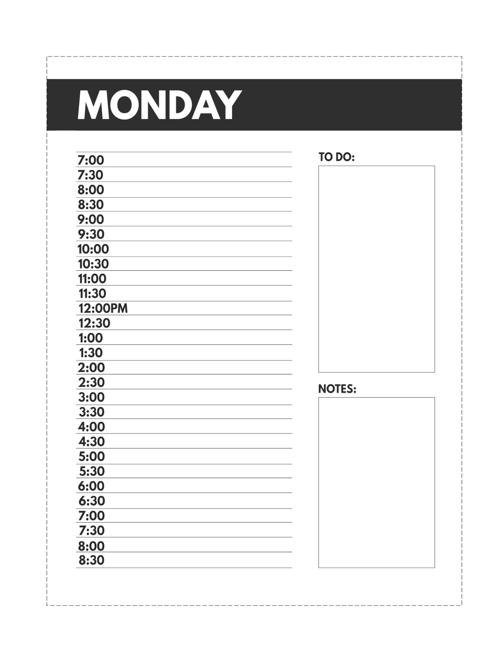Daily planner printable pages paper trail design