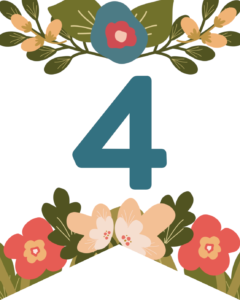 Number 4 Flower Alphabet Banner Letters Free Printable