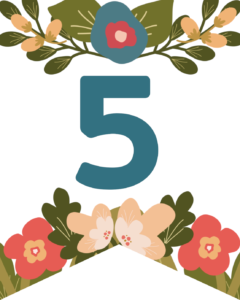 Number 5 Flower Alphabet Banner Letters Free Printable