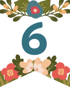 Number 6 Flower Alphabet Banner Letters Free Printable