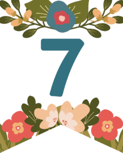 Number 7 Flower Alphabet Banner Letters Free Printable