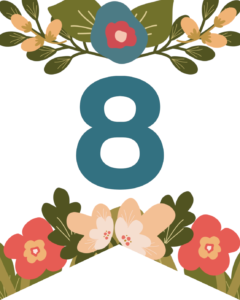 Number 8 Flower Alphabet Banner Letters Free Printable