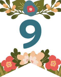 NUmber Nine Flower Alphabet Banner Letters Free Printable