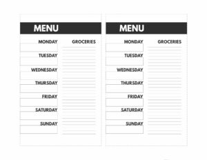 Mini happy planner size Meal Plan printable from Monday to Sunday with a grocery list.