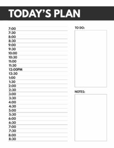 Today's Plan schedule planner page