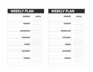 Mini size happy planner weekly planner with Monday through Sunday and a place for notes.