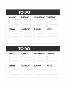 Mini happy planner size free printable weekly to do list from Monday to Sunday with notes