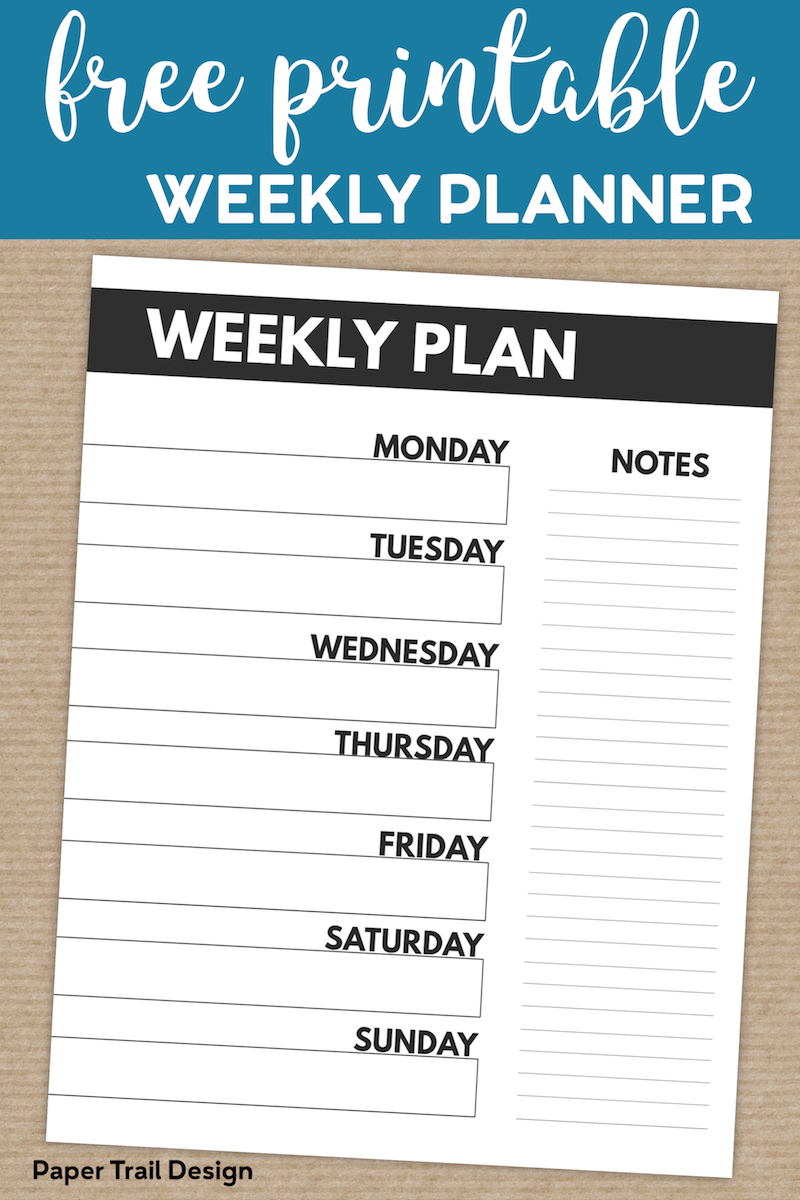 Weekly Planner Free Printable Paper Trail Design Weekly Planner Free Printable Paper Trail Design