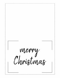 5x7 black and white Christmas card with merry Christmas message. 