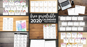 Free Printable 2020 Calendars 12 Templates - Paper Trail Design