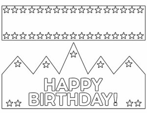 Printable birthday crown that says "Happy Birthday"